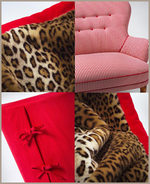 Mia sofa, loose cover for Emma armchair and throw in fur imitation