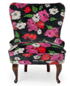 Emma chair in velvet from Sonia Rykiel, Rue de Grenelle, color 02 Bonbon. Legs in Wood, color Dark brown.