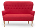 Mia sofa in fabric color Atalante 11 Cerise. Legs in beech, light lacquered.